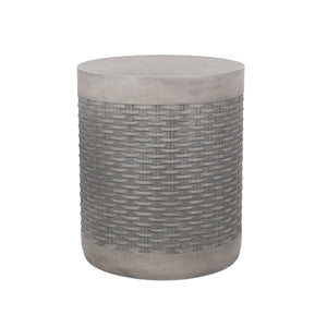 Outdoor Lightweight End Table Round Concrete Outdoor Side Table - Natural by Couch.com