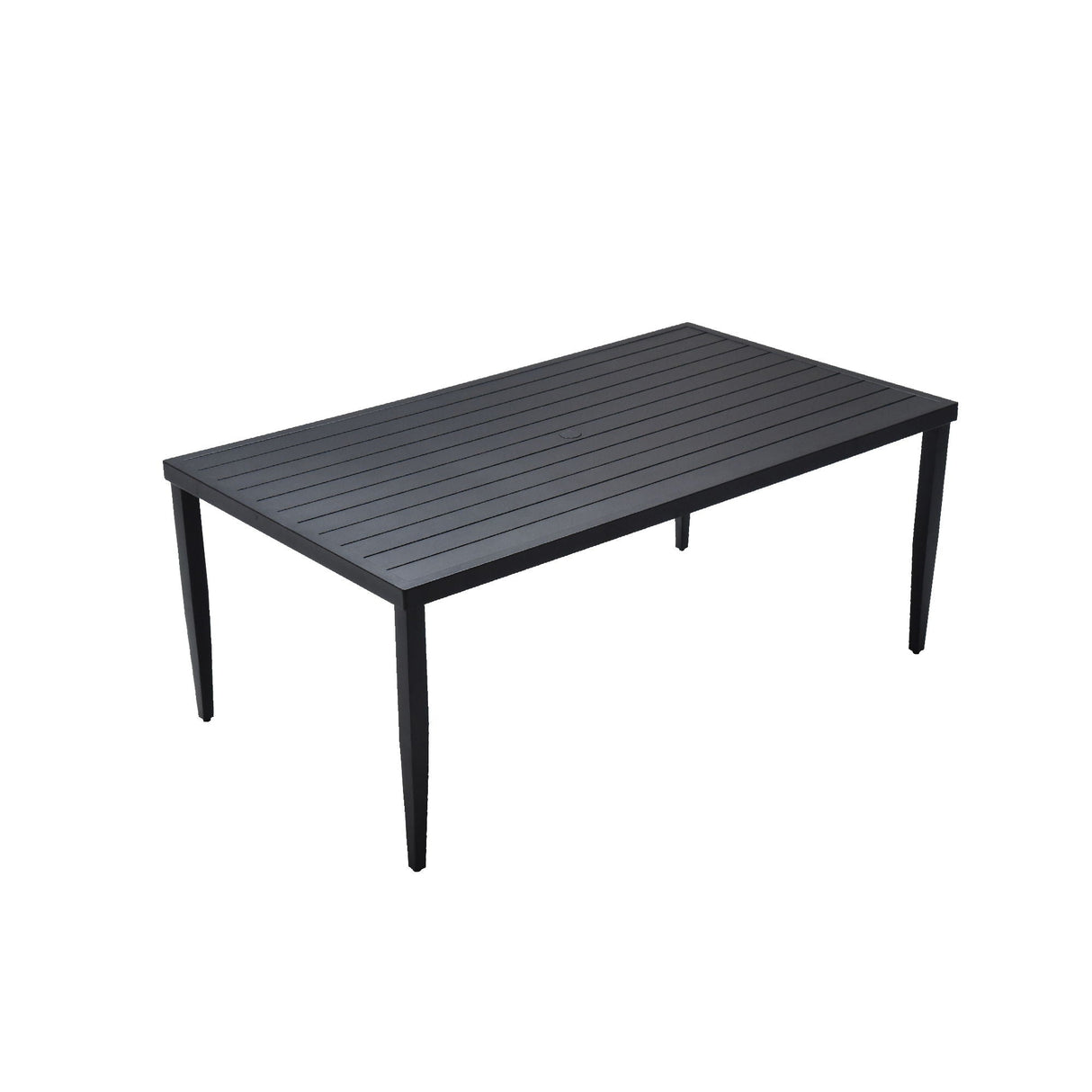 Outdoor Patio Rectangle Dining Table With Tapered Feet & Umbrella Hole by Couch.com