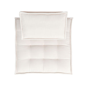 Couch.com Arwen Square Modular Pillow Back Lounge Chair White Beige, Durable Design, Modern Style, Easy to Clean, Fabric Construction, Beige Finish by Couch.com