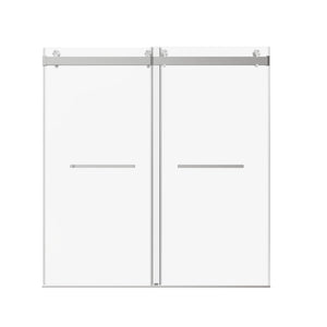 Frameless Double Sliding Soft-Close Shower Door, 3 / 8" (10Mm) Thick SGCC Tempered Glass Door, Matte by Couch.com