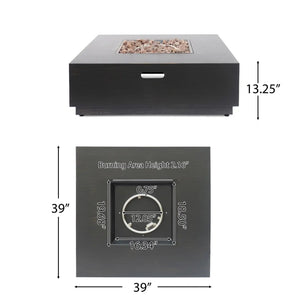 Modern Square Fire Pit With 50,000 BTU
