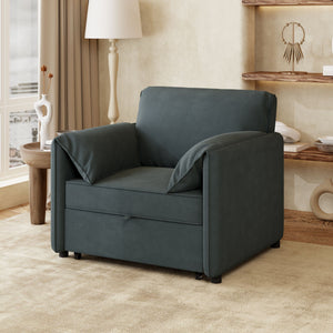 Convertible Pull Out Sofa Bed, 3 In 1 Convertible Sleeper Chair Adjustable Backrest With Thicked Cushions by Couch.com