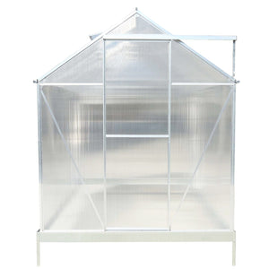 Polycarbonate Greenhouse, Heavy Duty Outdoor Aluminum Walk-In Green House Kit With Rain Gutter, Vent And Door For Backyard Garden by Couch.com