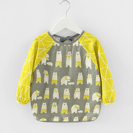 Baby Dinner Coverall Bib Spring And Autumn Long Sleeve Apron