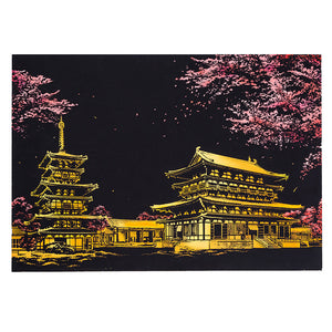 City night scratch painting