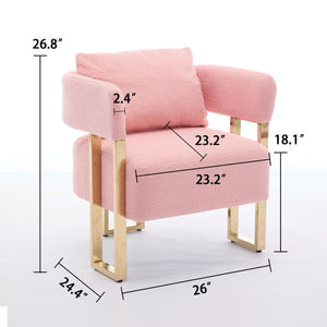 Modern Decorative Chair Teddy Fleece Upholstered And Metal Foot by Couch.com
