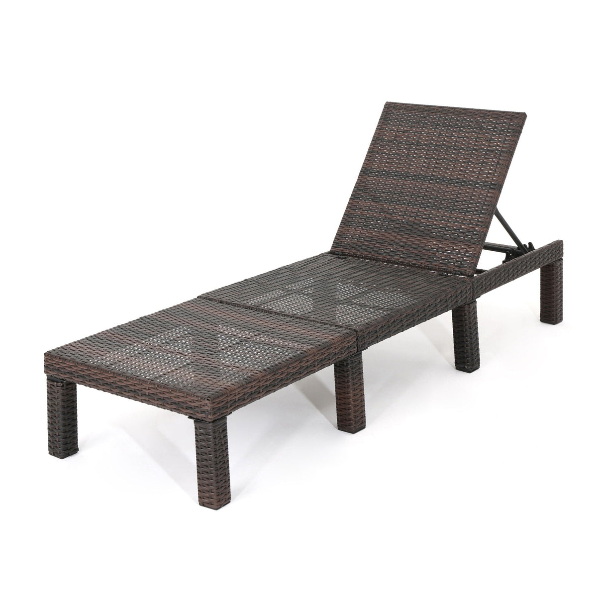 Outdoor Chaise Lounge With Wicker Design And Adjustable Backrest - Brown by Couch.com
