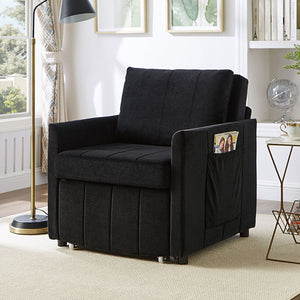 Upholstered Convertible Sleeper Sofa With 5 Position Backrest, Side Pockets, Storage by Couch.com