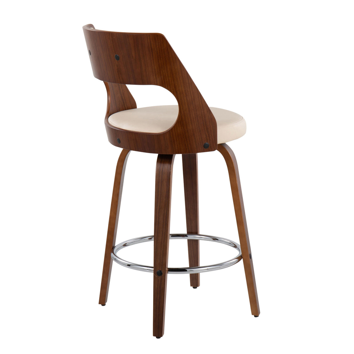 Cecina - Mid-Century Modern Fixed Height Counter Stool With Swivel And Round Footrest (Set of 2) by Couch.com