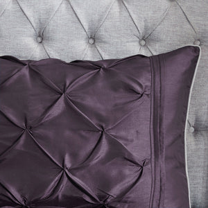 7 Piece Tufted Comforter Set Plum Full