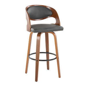 Pino - Mid Century Modern Fixed Height Barstool With Swivel & Round Footrest (Set of 2) by Couch.com
