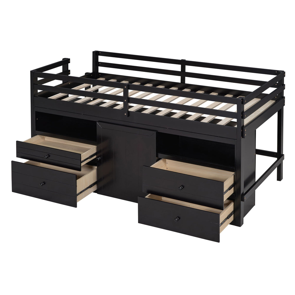 Loft Bed With 4 Drawers, Underneath Cabinet And Shelves by Couch.com