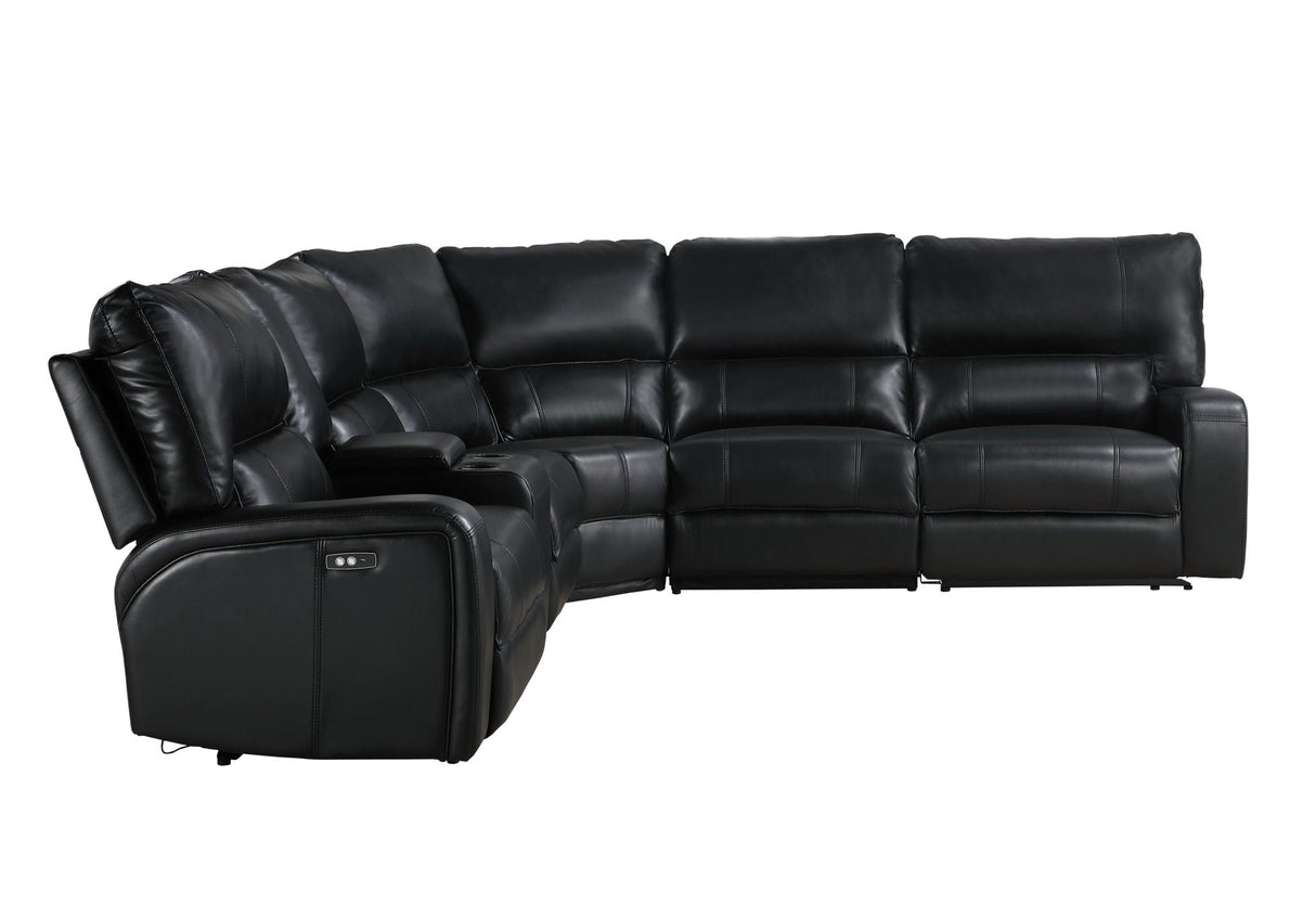Saul - Power Recliner Sectional Sofa With USB Port Cupholder Console by Couch.com