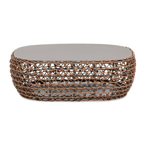 Willow - Oval Woven Patio Coffee Table, Wicker Frame by Couch.com