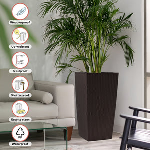 30 in Tall Large Flower Pot Planter with Self-Watering Drainage Holes
