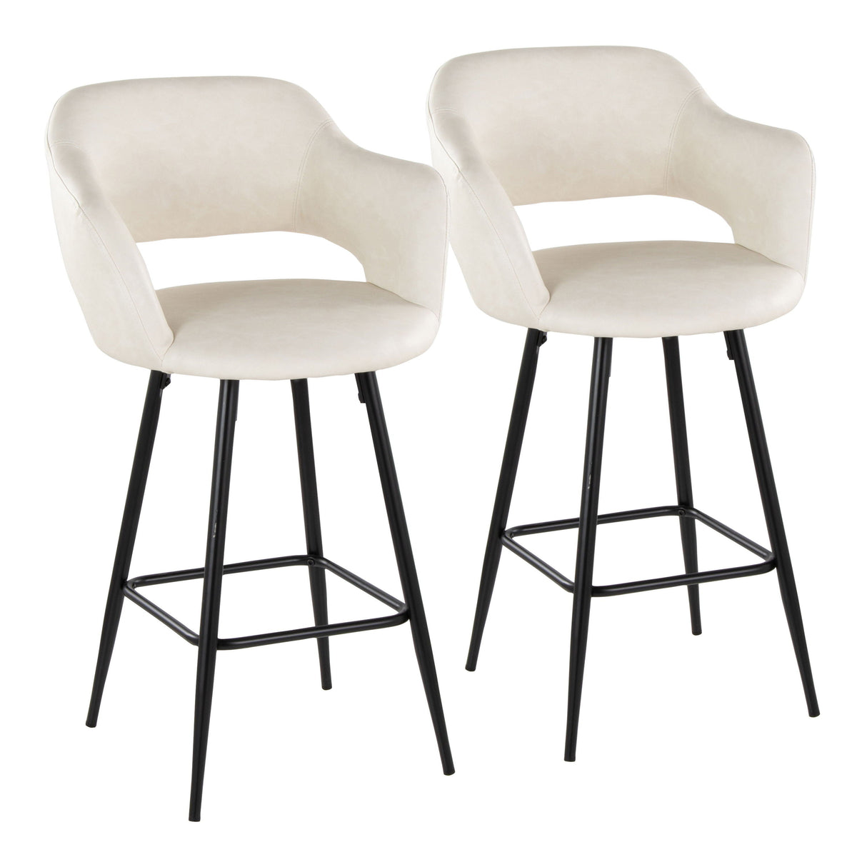 Margarite - Contemporary Fixed Height Counter Stool With Square Footrest (Set of 2) by Couch.com