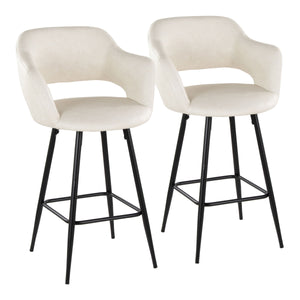 Margarite - Contemporary Fixed Height Counter Stool With Square Footrest (Set of 2) by Couch.com
