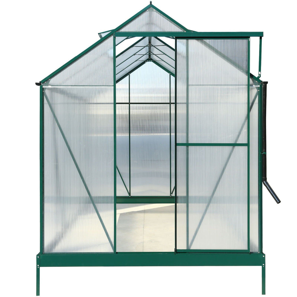 Polycarbonate Greenhouse, Heavy Duty Outdoor Aluminum Walk-In Green House Kit With Rain Gutter, Vent And Door For Backyard Garden by Couch.com