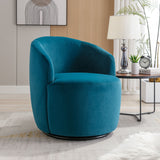 Velvet Fabric Swivel Accent Armchair Barrel Chair With Powder Coating Metal Ring by Couch.com