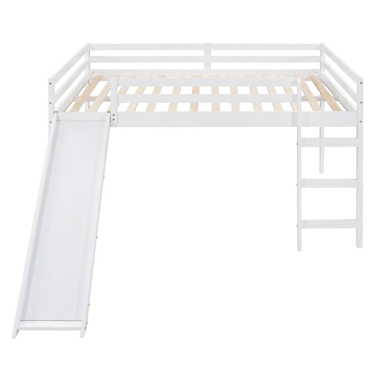 Full Loft Bed With Slide, Multifunctional Design - White by Couch.com