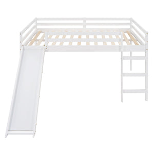 Full Loft Bed With Slide, Multifunctional Design - White by Couch.com