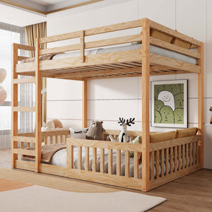 Stylish Bunk Bed With Ladder And Guardrails