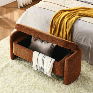Oval Ottoman Storage Bench Chenille Bench With Large Storage Space For The Living Room, Entryway And Bedroom by Couch.com