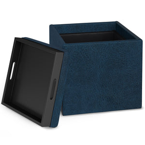 Rockwood - Upholstered Cube Storage Ottoman With Tray by Couch.com