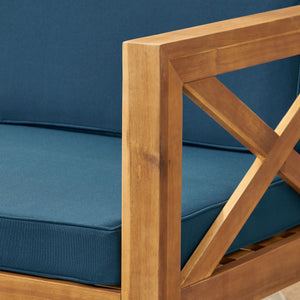 Radiat 5 Piece Outdoor L Shaped Sof Set With Coffee Table And Water Resistant Cushions - Teak by Couch.com