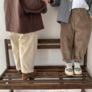 Children's Fashionable Elastic Corduroy Pants