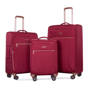 4 Piece Set, Softshell Suitcase Spinner Wheels Terylene Luggage Sets by Couch.com