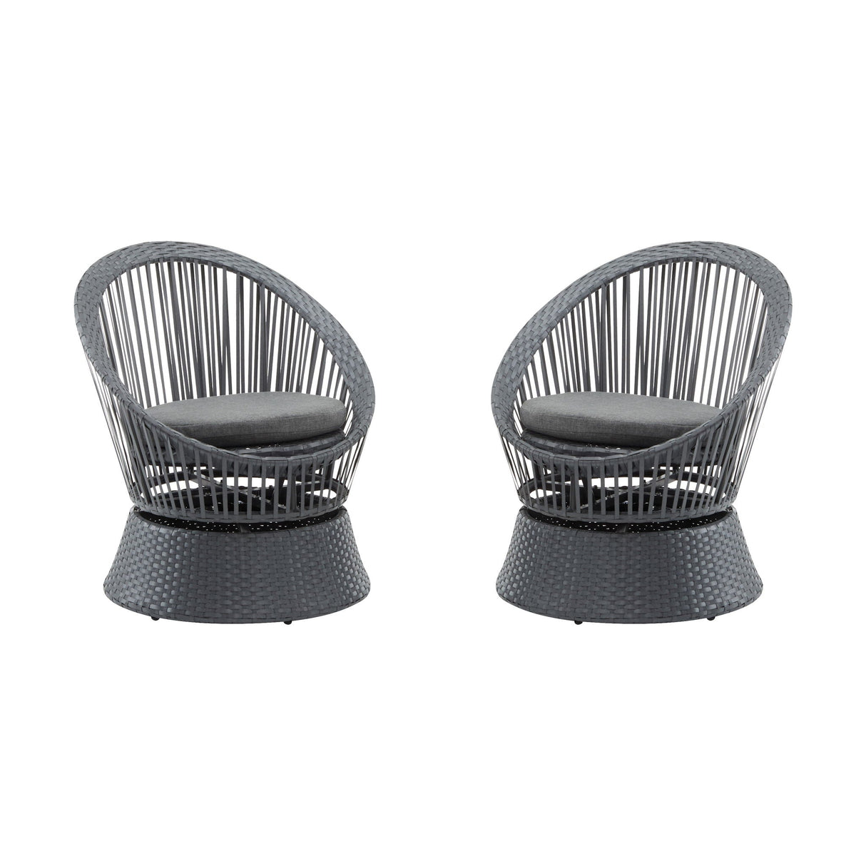 Modern Swivel Wicker Lounge Chair With Round Design