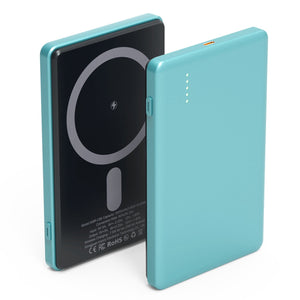 2 In 1 5000mAh 8MM Slim MagSafe Wireless Power Bank PD20W Magnetic Fast Charger Portable Phone Charger Fit for IOS Phone 15 14 13 12 Series And More by DirectDeals