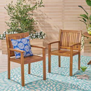 Amethyst - Outdoor Dining Chair With Slat Design (Set of 2) - Natural by Couch.com