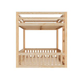 Stylish Bunk Bed With Ladder And Guardrails