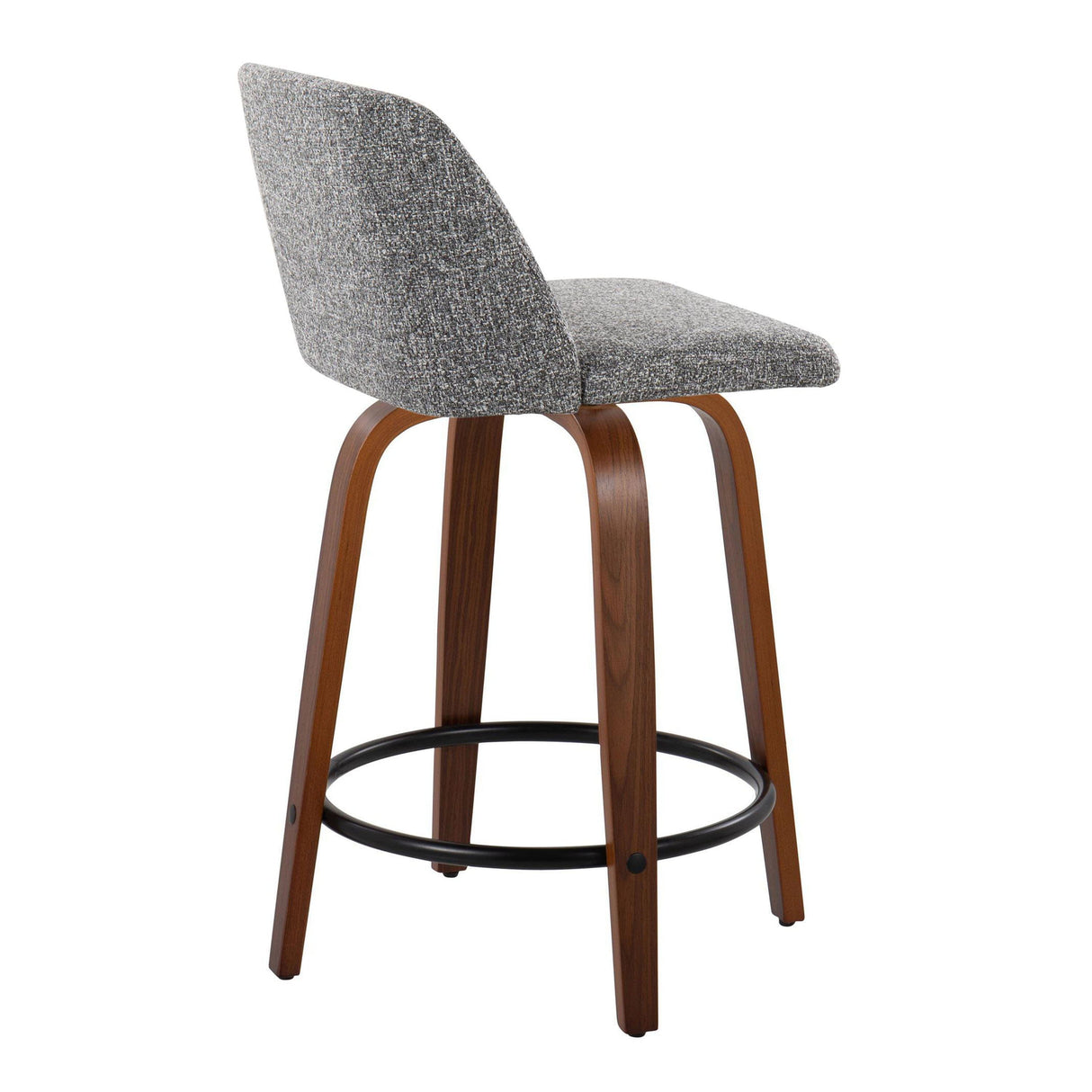 Toriano - Mid Century Modern, Fixed Height Counter Stool & Swivel And Round Footrest (Set of 2) by Couch.com