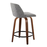 Toriano - Mid Century Modern, Fixed Height Counter Stool & Swivel And Round Footrest (Set of 2) by Couch.com