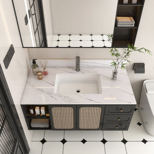 Bianco Carrara Venato Marble Vanity Top With Pre Drilled Faucet Hole And Undermount Sink by Couch.com