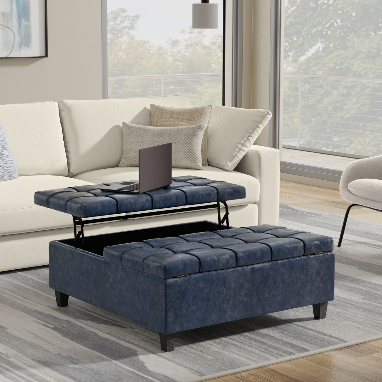Harrison - Upholstered Coffee Table Storage Ottoman by Couch.com