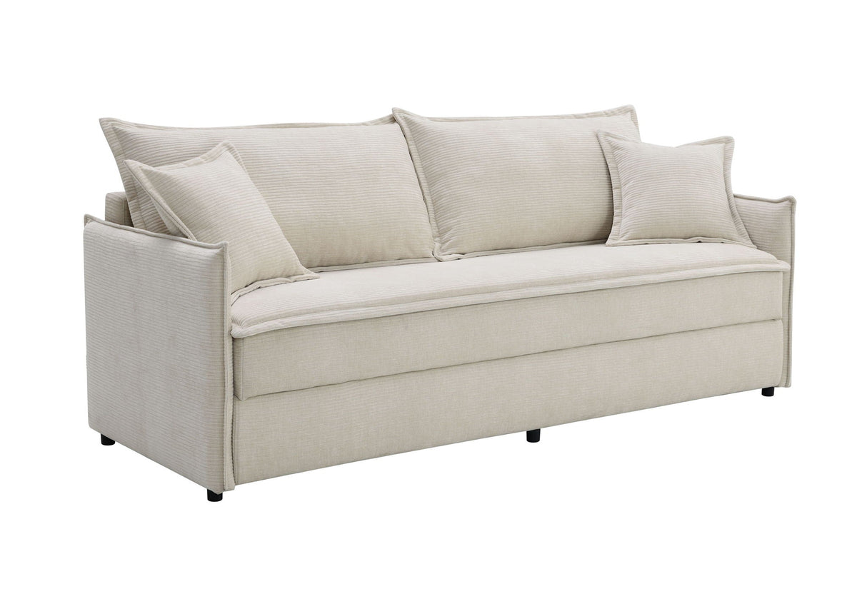 Elisea - Sleeper Sectional Sofa With 2 Toss Pillows - Beige by Couch.com