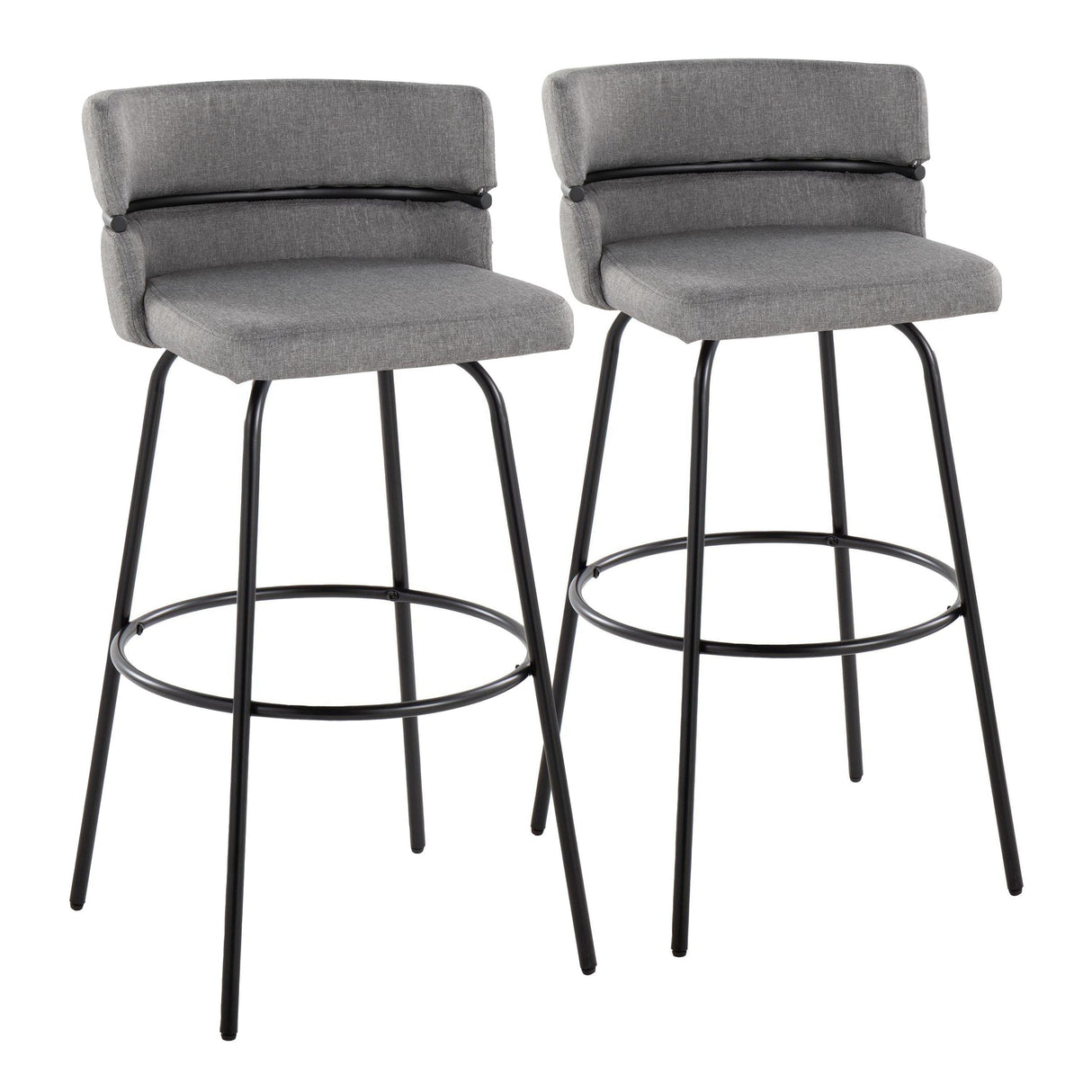 Cinch - Glam / Art Deco Fixed Height Barstool With Swivel & Round Footrest (Set of 2) by Couch.com