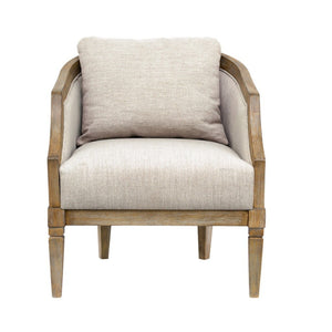 Classic Chair With Solid Wood Frame And Jacquard Upholstery - Beige by Couch.com