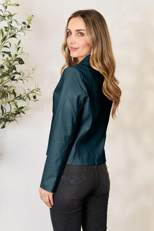 Women Classic Neck Zip-Up Jacket For Everyday Wear Elegant Girls Jacket