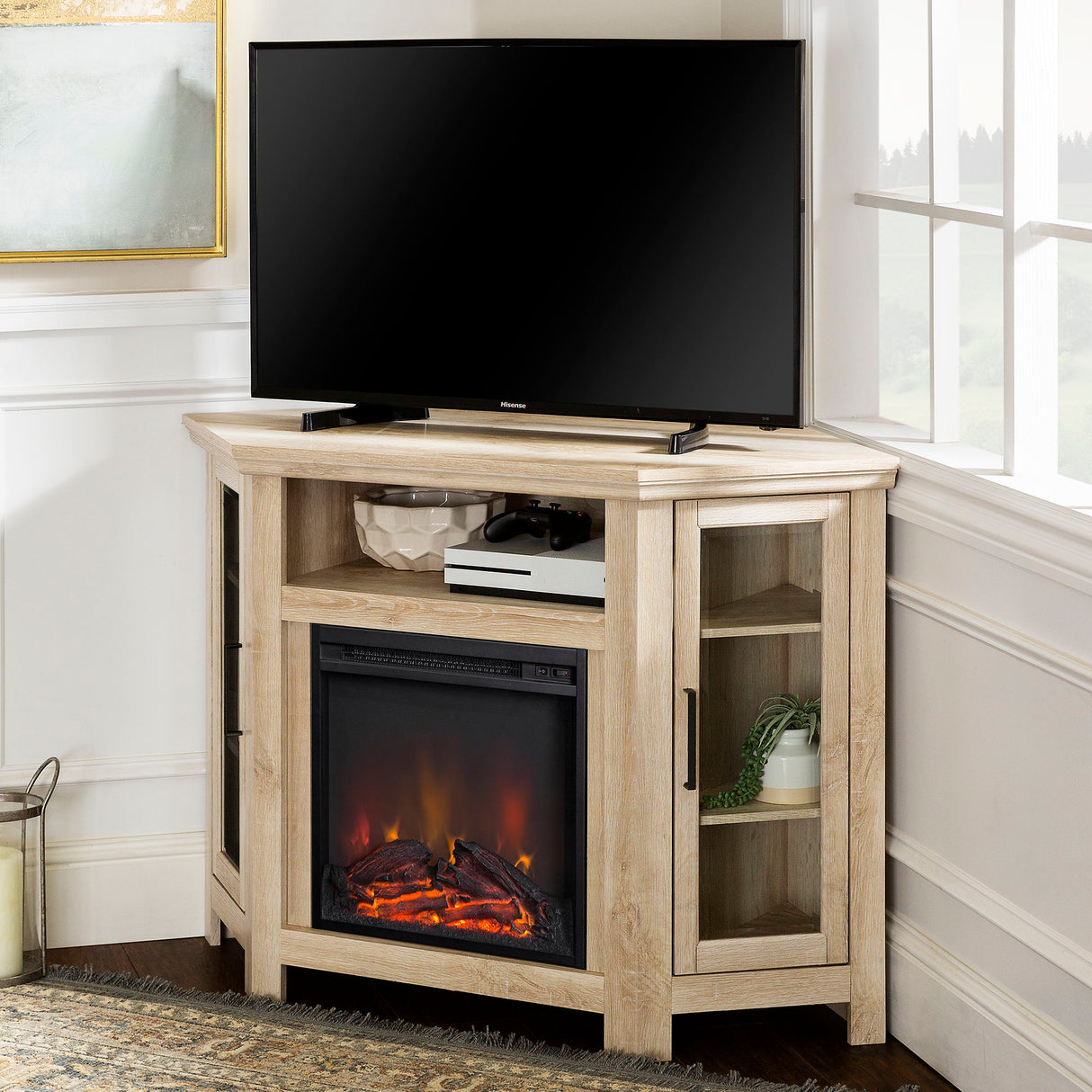 Classic Glass Door Fireplace TV Stand For Tvs Up To 55" by Couch.com