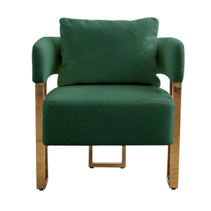 Modern Decorative Chair Teddy Fleece Upholstered And Metal Foot by Couch.com