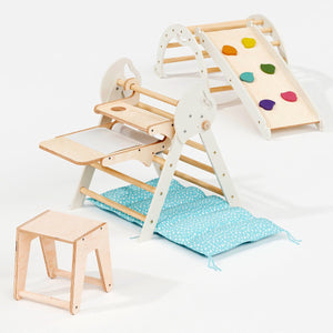 4in1 Montessori Climbing Set: Pikler Triangle, Arch, Slide Board, and Cushion for Toddlers (1–3 Years)
