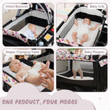 4 in 1 Portable Pack and Play Baby Nursery Center with Bassinet-Purple