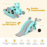 4-in-1 Toddler Slide and Rocking Horse Playset with Basketball Hoop-Pink
