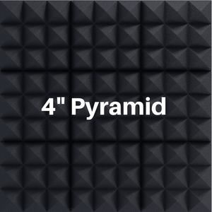 4 Inch Acoustic Foam Pyramid Style Panels - 13 Color Options