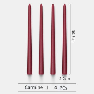 4pc Unscented 12" Candles Colored Long Stick Candle Smokeless Home Wedding Centerpiece Birthday Candle Tall Taper Candles Dripless Unscented Dinner Candle Paraffin Wax Candles